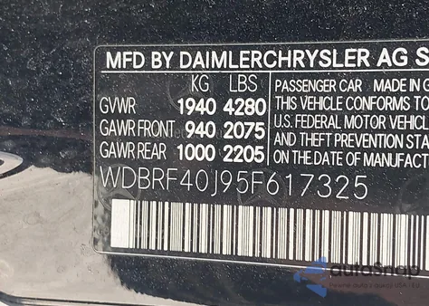 2005 Mercedes-Benz C 230 Kompressor Sport from USA, damaged, VIN WDBRF40J95F617325